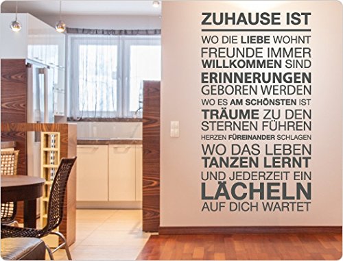 I-love-Wandtattoo 11683 Wandtattoo Spruch "Zuhause ist wo die Liebe wohnt"