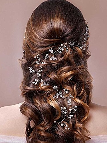 aukmla Strassbesatz Haarband und Stirnband mit Kristall, Fashion Zubehör für Frauen und Mädchen (Silber) - 5