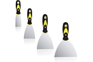 ACONDE Couteau à Enduire, jeu de 4 Spatules en Acier Inoxydable, 40 mm, 75 mm, 100 mm, 150 mm, pour le Remplissage ou le Grattage de la Peinture