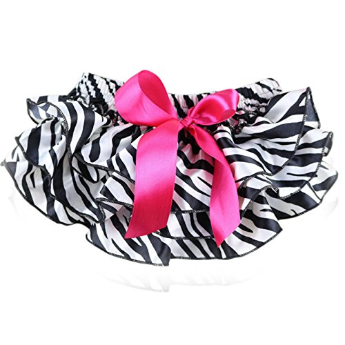 Wennikids Newborn Baby Christmas Satin baby ruffle bloomers Diaper Covers Large Zebra