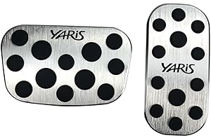 CEBAT 2 Stück at Aluminiumlegierung Pedalauflagen Bremspedal Gaspedal Pedalkappen für Toyota 2020 2021 2022 2023 Yaris Yaris Cross(Silbrig)