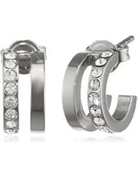 Dyrberg/núcleo Damen-Pendientes de aro 15/02 Logue Ss Crystal transparente 1,625 cm - 338082