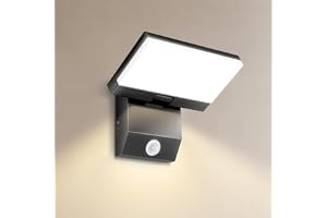 36W LED-vägglampa för utomhus/inomhus, modern vägglampa med rörelsesensor varmvit 3000K vattentät IP65 vridbar LED-panel, utomhuslampa för uteplats entré trädgård balkonger - 1 Pack