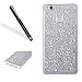 Produktbild Huawei P9 Lite Handytasche,Huawei P9 Lite Glitzer Hülle,Leeook Hülle TPU Case Schutzhülle Silikon Crystal Kirstall Clear Case Durchsichtig Silber Glitzer Malerei Muster Transparent Silikon Schutzhülle Hülle Cover Abdeckung Etui TPU Bumper Schale für Huawei P9 Lite + 1 x Schwarz Eingabestift-Silber Glitzer
