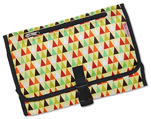 Boo Moi - Baby Changing Mat and Mini Bag - Travel Mat. Lightweight, Waterproof and Durable. Wipe Clean, Cushioned Changing Pad. Multi Colored Triangle Design