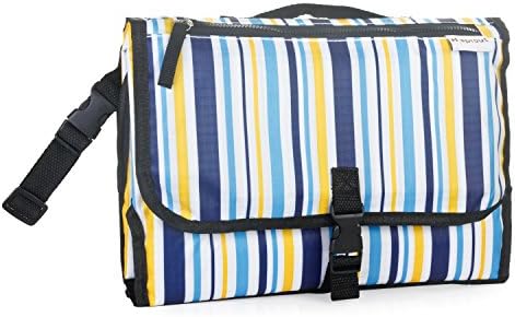 Portable Cushioned Changing Mat Baby Diaper Changing Bag with Storage Pockets and Carry Handle