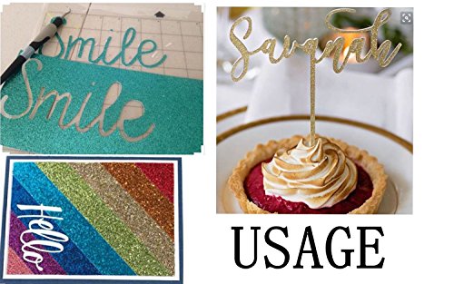 10 Blatt Klebefolie Glitzer Selbstklebende Dekofolie A4 Farbige Bastelfolie Glitter Vinyl Aufkleber für DIY Handwerk Scrapbooking mehrfarbig - 6