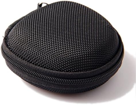 Earphone Bag Hard Case MP3 Earphone Pocket Storage Bag with Mesh Black