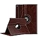 Produktbild iPad Pro 12.9 Hülle, elecfan®Business Stil 360 Grad drehbar Rotation Slim Fit iPad Pro 12.9 Zoll Hülle Schutzhülle Etui Tasche mit Ständer Funktion und Eingebautem Magnet für Einschlaf/Aufwach für Apple iPad Pro 12.9 Zoll (iPad Pro 12.9, Braun)