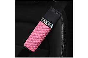 CGEAMDY 2 Pièces Voiture Ceinture de Sécurité Rembourrage de Ceinture de Sécurité, Coussin Ceinture de Sécurité Amovible, Auto Confort Pads, pour Adultes et Enfants Protéger Epaules(Rose)