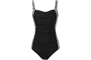 Aidotop Womens One Piece Swimsuit Tummy Control with Ruched Monokinis Tribal Swimsuits