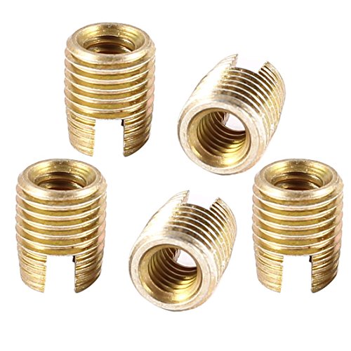 5 Stück Messing Ton 8mm x 6,35 mm x 4 mm Selbstschneidende Gewindeeinsätze - 2