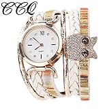 TianWlio Armbanduhren Damen Art und Weise Beiläufige Analoge Quarz Frauenrhinestone Eulen Armband Uhr