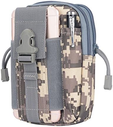 MCHSHOP Multi-Purpose Tactical Pouch Compact Water resistant Molle EDC Utility Gadget Gear Tools Organizer Waist Bags Pack Cell Phone Holster - Free D-Shape Buckle (ACU Camo)