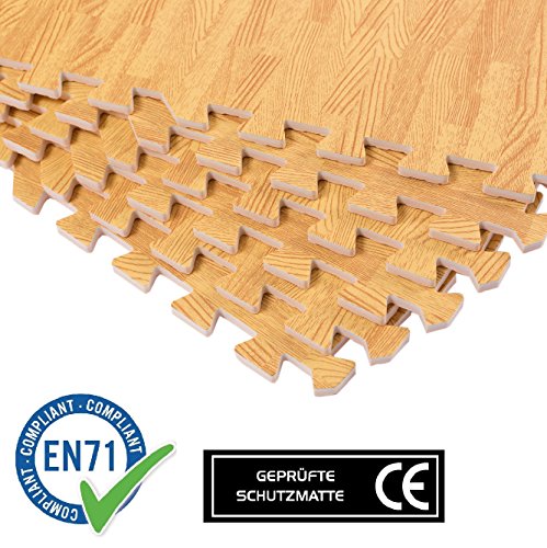 Schutzmatten 60 x 60 cm, Mattenstärke: 10-25mm Puzzlematte Sportmatte Unterlegmatte Gymnastikmatte Fitnessmatten Bodenschutz für Therapiezentren, Bodybuilding, Sportgeräte - 2