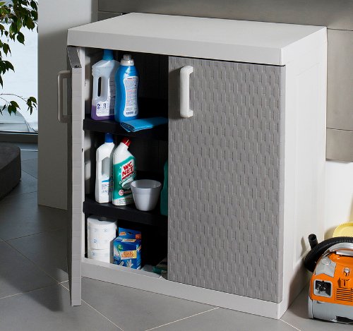 Toomax Kunststoffschrank Rattan Line XL, Grau - 5