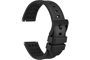 WOCCI Rally FKM gumowe paski do zegarków (nie silikonowe), paski zastępcze dla mężczyzn, szybkie zapięcie, klamra ze stali nierdzewnej, do wyboru szerokość 20 mm, 22 mm