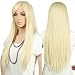 S-noilite Full Head Straight Wig 28" Long Thick Bleach Blonde Hair Wig Kanekalon Heat Resistant Synthetic Fiber Royal Mail Post