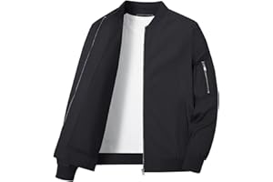 KEFITEVD Chaquetas De Béisbol Finas De Verano Para Hombres Chaqueta De Bombardero Casual Con Múltiples Bolsillos