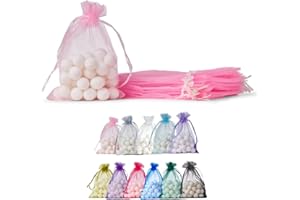 ‎SOUL PROJEKT Soul Projekt [25 Stk.] Organzasäckchen mit Kordelzug für Hochzeiten, Schmuck, Geburtstage, Bastelarbeiten, Kristalle, Süßigkeiten, Gastgeschenke. Hellrosa Organza Bags Light Pink 10x15 x25
