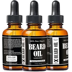 Beard Oil and Leave In Conditioner - Spiced Sandalwood by Leven Rose 100% Pure Natural Organic for Groomed Beards… - Image 3