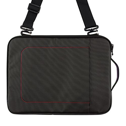 kwmobile Umhängetasche für 12,5″ 13″ 13,3″ Laptop / Ultrabook – Laptoptasche aus Nylon mit Reißverschluss und Tragegurt in Dunkelgrau – z.B. geeignet für Apple, Samsung, Lenovo, Asus, Huawei - 5