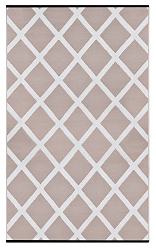 Grün Deko-wendbar-leicht Kunststoff Teppich Diamant Warm Taupe creme – 3 X 5 ft (90 x 150 cm), warm taupe/cremefarben