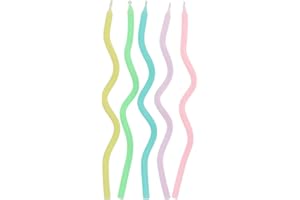 Folat 24202 świeczki do ciast Sweet Swirl, 15 cm, 10 sztuk świec urodzinowych, dekoracja urodzinowa, dla dzieci, na imprezy, wesela, imprezy firmowe, jubileusze, wielokolorowe, 6 cm