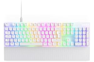 NZXT Function 2-2024 Full-Size Optical Gaming Keyboard | Illuminated RGB | 8K Polling Rate | Linear Optical Switches | Adjustable Actuation | Hot Swappable | Wrist Rest | White UK (QWERTY)