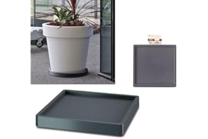 rg-vertrieb Blumenuntersetzer Untersetzer Pflanzenuntersetzer Pflanzenroller Rolluntersetzer mit Rand für Blumenkübel Blumentopf (Quadrat 370, Anthrazit)