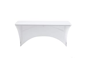 Aktive 61547 - Funda mesa jardín impermeable blanca, Protector mesa elástico 180x76x76cm, Funda mueble jardín resistente con sujeción de refuerzo, Funda muebles exterior