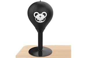 HONHOHA Sacco Da Boxe Da Tavolo, Sacco da boxe aspirante, Mini sacco da boxe con supporto, molle, ventosa, Sacco da boxe autoportante Sacco da boxe imbottito in pelle antistress per bambini, adulti