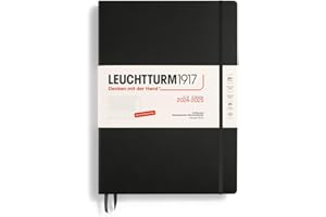 ‎LEUCHTTURM1917 LEUCHTTURM1917 370631 Akademischer Wochenplaner Master (A4+) 2025, 18 Monate 07.2024-12.2025, Hardcover, Schwarz, Deutsch