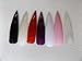 50 x Top Quality False long length Full Coverage Extreme Stiletto Point Tip French false nails, 10 different sizes (5 of each size) & small glue by Fat-Catz-copy-catz (50x Pointed Dark Red Nails)