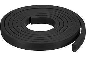 TOP-VIGOR Neoprene Rubber Sheet Roll 10mm(W) x 5mm(T) x 1.5m(L), Solid Rubber Strip for DIY Gasket, Seal, Pad, Anti-Slip, Adhesive Backed, Weatherproof, Crafting