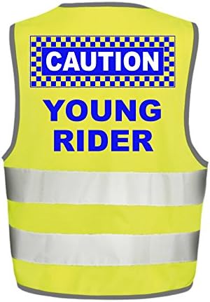 Kids Equestrian Hi-Vis,Viz,Visibility Reflective Safety Vest Jacket'young rider' (S 28/30", Yellow)