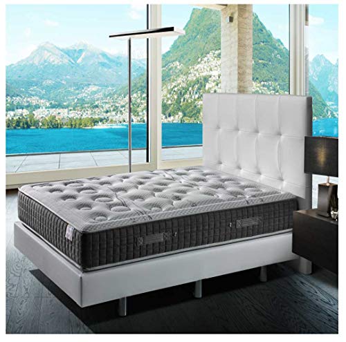  Matelas à Ressorts Ensachés Tecno Spring Visco 150 x 190 cm et 24 cm de Hauteur | Viscoélastique | Réversible 
