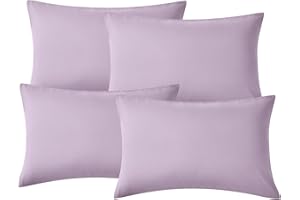 Hansleep Funda de Almohada 50x70cm de Microfibra - Juego de 4 Fundas de Almohadas 80x40cm - Fundas de Cojines de Calidad con una Suavidad Incomparable Violeta