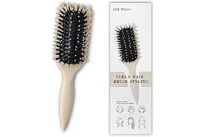 ‎KAYKPLE KayKple Lockenbürste Curl Brush Haarbürste – Hellbeige Curl Define Stylingbürste mit Reinigungsnetz und Reinigungskrallen, Entwirren und Definieren für Perfekte Locken