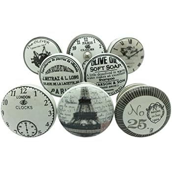 Hochwertige Keramik-Türgriffe - Verschiedene 12 Keramikknöpfe in Grau