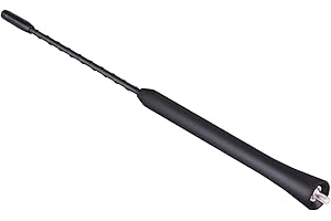 KEENSO Uniwersalny zestaw anteny samochodowej 22,9 cm, antena radiowa FM, zestaw zamienny do wkręcania ze śrubami, kolor czarny