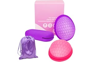 FGJCJ 2 Stück Menstruationsscheibe Größen S L, Menstruationstasse Wiederverwendbare Periodenscheibe, Weich Auslaufsicher Menstruationsscheibe aus Silikon, Alternative zu Tampons