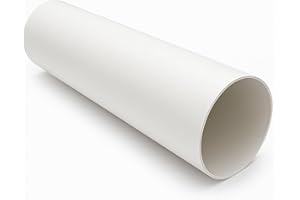 Fantronix 150mm Dia x 500mm Long Plastic Circular Solid 6 inch Ducting Pipe Tube White Hose - Rigid Straight Duct Channel
