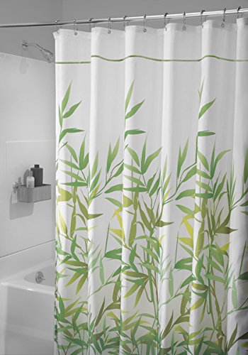 mDesign Duschvorhang Anti-Schimmel - 180 cm x 200 cm - grüner Dusch- & Badewannenvorhang - Duschvorhang wasserabweisend - 12 verstärkte Metallösen