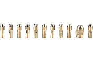 DIOCHE 11 Pz Set di Ricambi Per Chuck Tacklife Ottone 3Mm Mini Per Dremel Smerigliatrice Rame Bit 3000 11 Pz 4 Mascelle di Rame Trapano Estrattore Per Unghie Per Mini Smerigliatrice