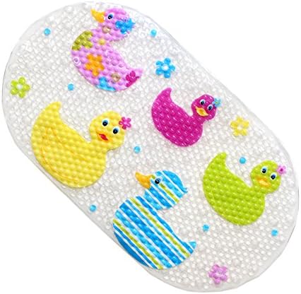 Egomarket Bath Mat Baby Non-slip Bathtub Mat . PVC Bathroom Rugs for Shower (Colorful Duck)