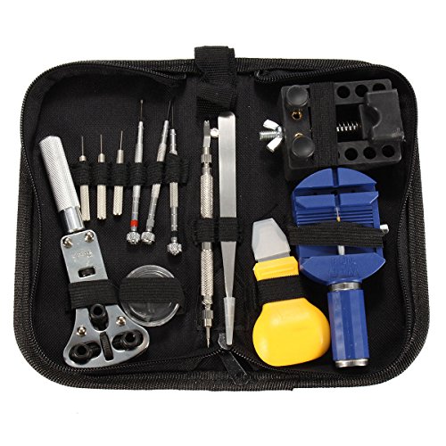 BABAN 13pcs Uhrmacherwerkzeug Uhr Werkzeug Tasche Reparatur Set Uhrwerkzeug Gehäuse Öffner
