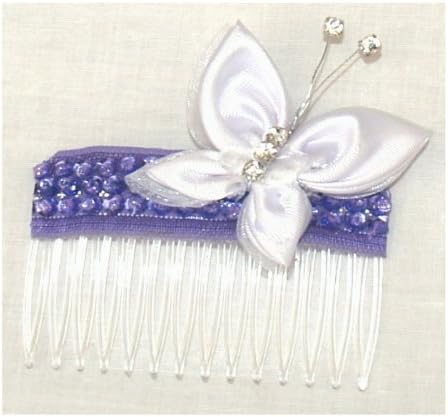 Purple/Lilac with satin butterfly with diamonties Fascinator Weddings Party Made in the UK