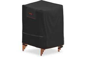 AWNIC Funda Sillas Jardin Impermeables, Tejido Oxford 600D de alta Resistencia Funda Protectora Sillas Jardin Apilables con Ventilación, Impermeable, Resistente al Desgarro, Anti-UV, 68x68x110cm