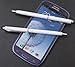 Produktbild 2x WHITE tomaxx Stylus Pen - Eingabestift + Kugelschreiber für Samsung Galaxy S5 Mini (SM-G800), iPhone 6, IPHONE 5, Samsung Galaxy Grand i9080, i9802 Duos, HTC M7, HTC One SV, Sony Xperia E + E Dual, Nokia Lumia 620, Samsung Galaxy S3 i9300 S 3 - I8160 Galaxy Ace 2 - S5222 Star 3 Duos - S5220 Star 3, S6500, Samsung Galaxy Music S6010 - Galaxy Music DUOS S6012, Galaxy S3 Mini i8190, Galaxy S3 LTE i9305, Samsung Galaxy Music S6010 - Galaxy Music DUOS S6012, Samsung Galaxy S3 Mini i8190, Samsung Galaxy Music S6010, Galaxy Music DUOS S6012, Galaxy S3 Mini i8190 u.a alle Samsung Handy mit Touchscreen Display…